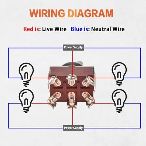 COROTC 12V Toggle Switch 5Pack | Waterproof Marine DPDT Heavy-Duty Reliability thumbnail 7