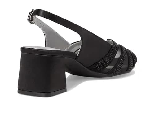David Tate Desire Black Women's Sandal 7.5 X-Wide | Elegant Satin Evening Heel thumbnail 7