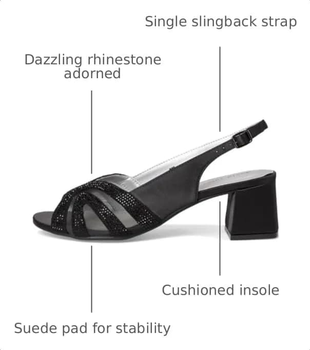 David Tate Desire Black Women's Sandal 7.5 X-Wide | Elegant Satin Evening Heel thumbnail 3