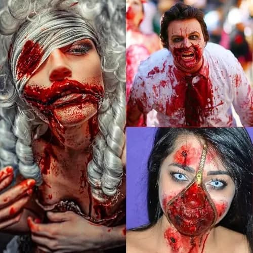 MEICOLY Fake Blood Spray & Dripping Blood Kit 2.1oz (62ml) Each | Realistic SFX Makeup for Halloween Cosplay thumbnail 7