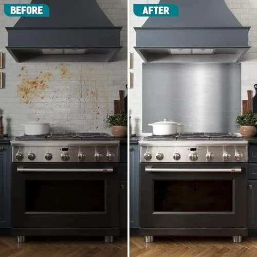 VENFAN 29.5 x 24 inch Stainless Steel Backsplash for Stove | 430 Stainless Steel, Kitchen Safe, Easy Clean thumbnail 6
