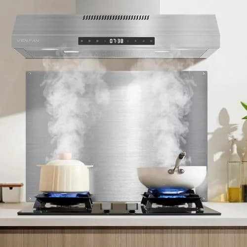 VENFAN 29.5 x 24 inch Stainless Steel Backsplash for Stove | 430 Stainless Steel, Kitchen Safe, Easy Clean thumbnail 2