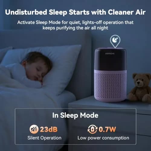 AIRROMI A2005 Purple HEPA Air Purifier for Bedroom & Home | 549 sq ft Coverage, 22 dB Sleep Mode thumbnail 7