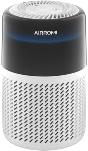 AIRROMI HEPA Air Purifier for Bedroom & Home, Pet Odor & Allergy Removal, 360° Air Cleaner, Quiet Sleep Mode, White thumbnail 1