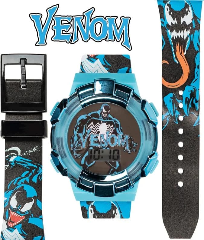 Accutime Marvel Venom Kids Watch – Light-Up Bezel, LCD Display, Adjustable Plastic Strap (Childrens, Multicolor) thumbnail 3