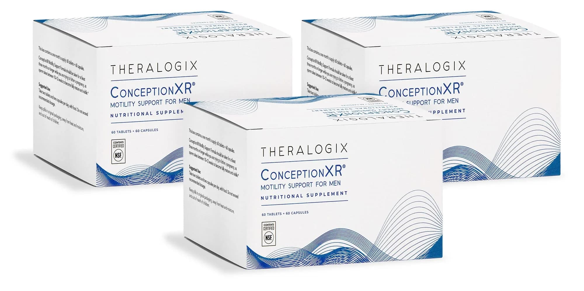 Theralogix ConceptionXR Motility Support Formula, 120 Count (Pack of 3) | Fertility Support for Men