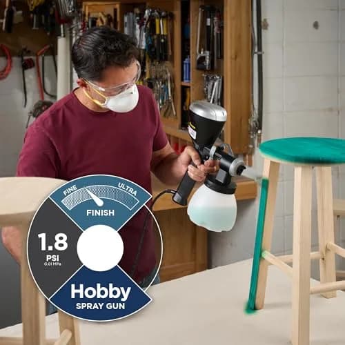 Wagner Earlex 3700 Handheld HVLP Finishing Sprayer with Multi-Tip Kit | Fine Finish for Woodwork & Furniture thumbnail 2