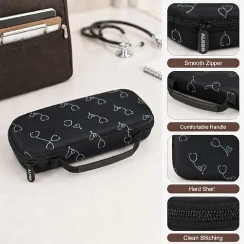 ALKOO Stethoscope Case for 3M Littmann Classic III/Cardiology IV, Blackheart | Hard Shell Protection for Medical Professionals thumbnail 4
