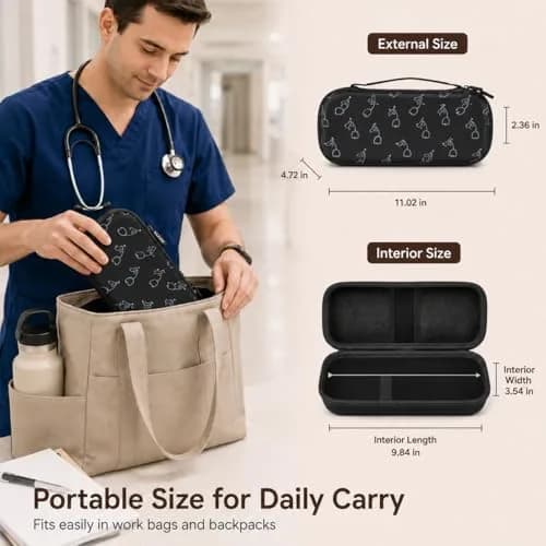 ALKOO Stethoscope Case for 3M Littmann Classic III/Cardiology IV, Blackheart | Hard Shell Protection for Medical Professionals thumbnail 5