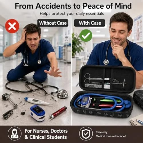 ALKOO Stethoscope Case for 3M Littmann Classic III/Cardiology IV, Blackheart | Hard Shell Protection for Medical Professionals thumbnail 6