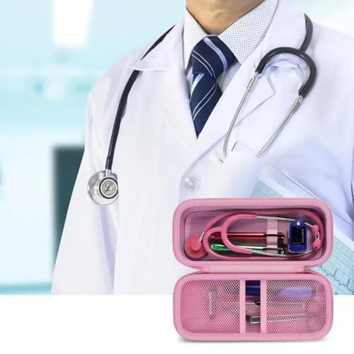 ALKOO Stethoscope Case for 3M Littmann Classic III/Cardiology IV & MDF, Pink | Heavy Duty EVA Hard Shell Organizer with Smart Storage for Medical Professionals thumbnail 7