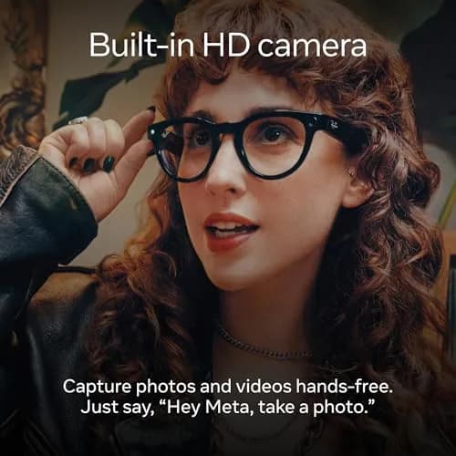 Meta Ray-Ban Meta (Gen 1) Wayfarer Large Matte Black Smart AI Glasses | 12MP Camera, Open-Ear Audio, 32GB Storage thumbnail 5