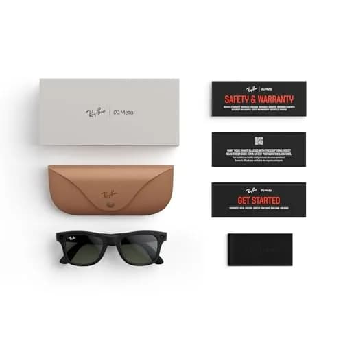 Meta Ray-Ban Meta (Gen 1) Wayfarer Large Matte Black Smart AI Glasses | 12MP Camera, Open-Ear Audio, 32GB Storage thumbnail 7