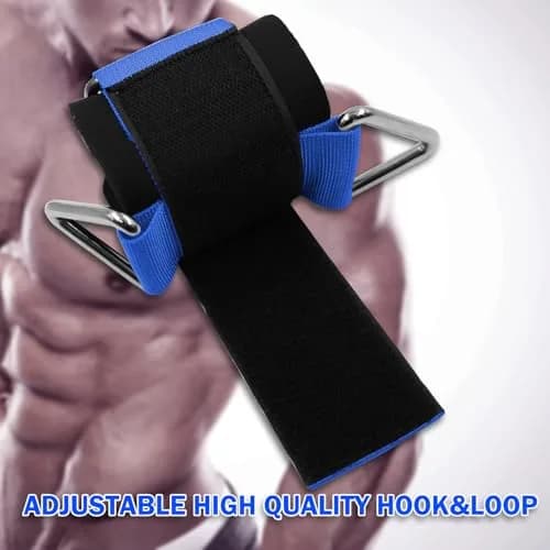 Lights Mountain Wrist Cuffs for Cable Machines – Padded & Adjustable Straps for Strength Training (Blue L) thumbnail 4