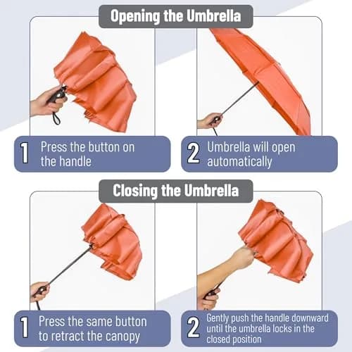 Mr. Pen Windproof Travel Umbrella | 42-inch Canopy, Auto Open & Close, Fiberglass Ribs thumbnail 4