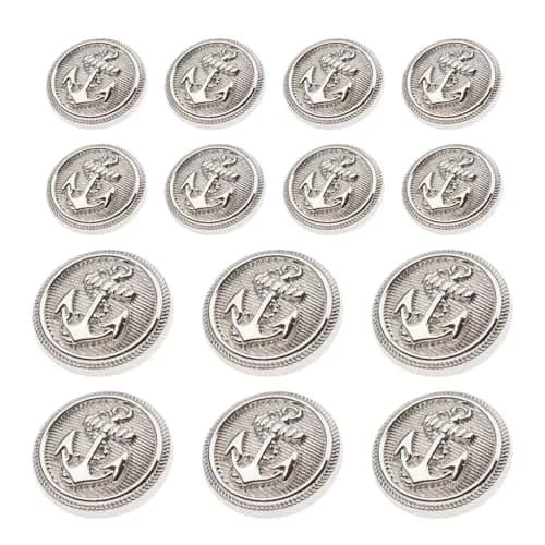 Xentrlologic Silver Metal Blazer Buttons Set 18mm & 23mm | Durable Zinc Alloy for Men Suit & Coat thumbnail 1