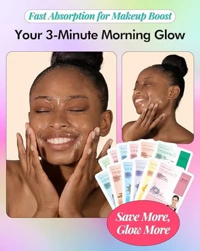 DERMAL 32 Combo Pack Korean Facial Sheet Masks | Hydrating, Brightening, Elasticizing for All Skin Types thumbnail 3