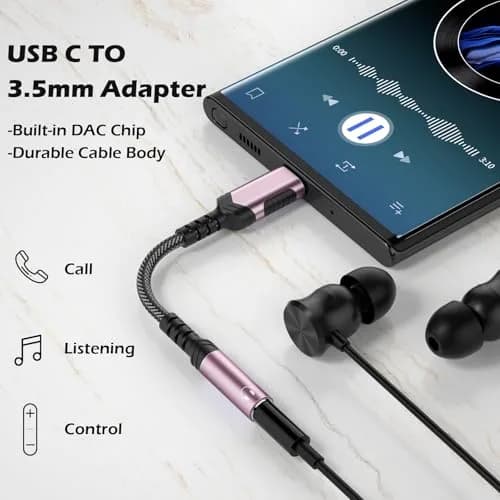 iMangoo USB C to 3.5mm Headphone Adapter | High-Quality DAC, Compact & Durable thumbnail 2