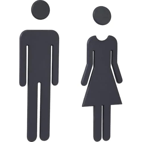 GORGECRAFT Black 2pcs Signage | Self-Adhesive Restroom Identification Signs for Hotels, Offices, and Public Spaces thumbnail 1