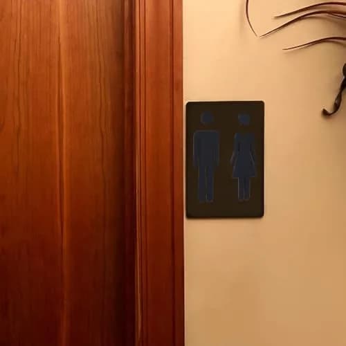 GORGECRAFT Black 2pcs Signage | Self-Adhesive Restroom Identification Signs for Hotels, Offices, and Public Spaces thumbnail 5