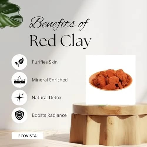 EcoVista Natural Red Edible Clay Chunks | Organic, Pure, 4 oz (114gm), Ideal for Eating & Skin Care thumbnail 4
