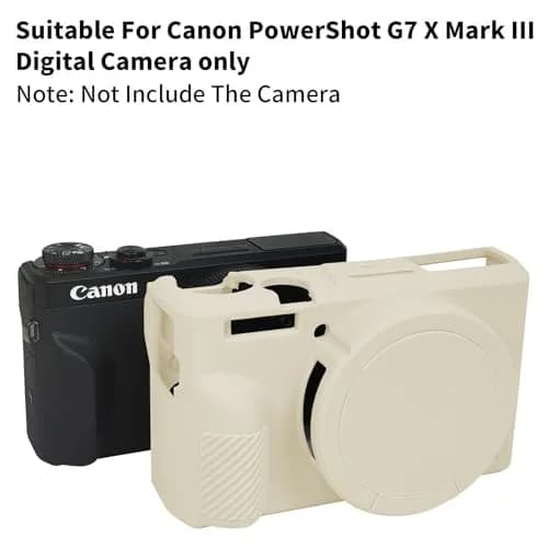 Easy Hood Silicone Camera Case for Canon G7X Mark III (Beige) | Enhanced Grip & Shock Absorption thumbnail 5