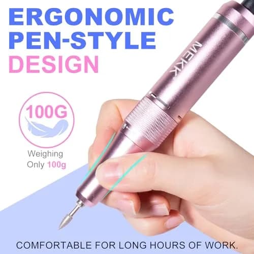 MEKK Professional Nail Drill 35000RPM with LCD Display & 12 Bits | Cordless E-File for Acrylic Gel Nails thumbnail 7