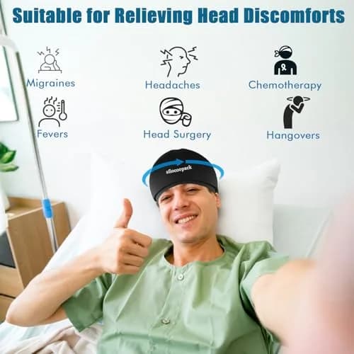 sfiocoopck Cold Cap for Chemotherapy Patients, Migraine Ice Hat 360° Fit | Scalp Cooling for Hair Loss Prevention thumbnail 3
