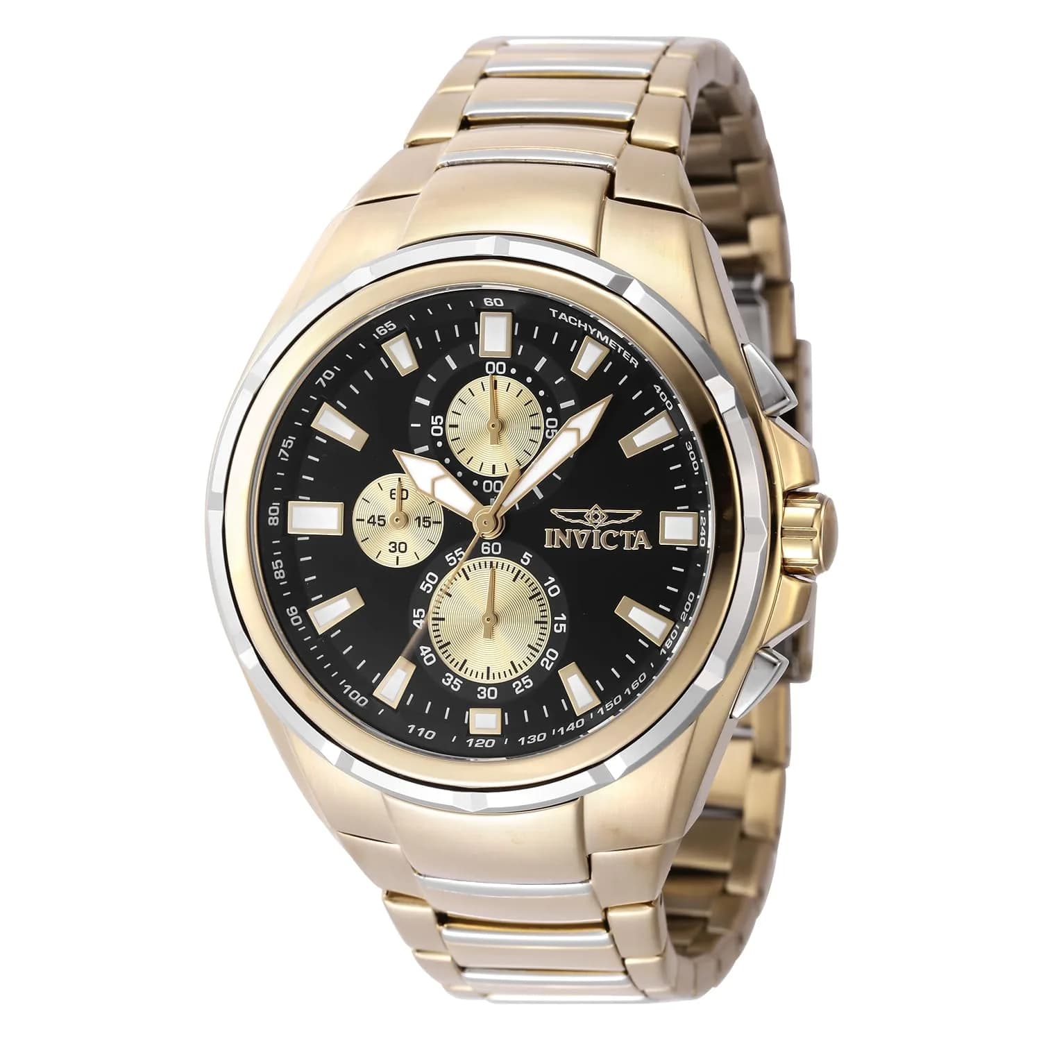 Invicta Aviator Men 50mm Quartz Gold Watch | Modern Style & 5ATM Water Resistance