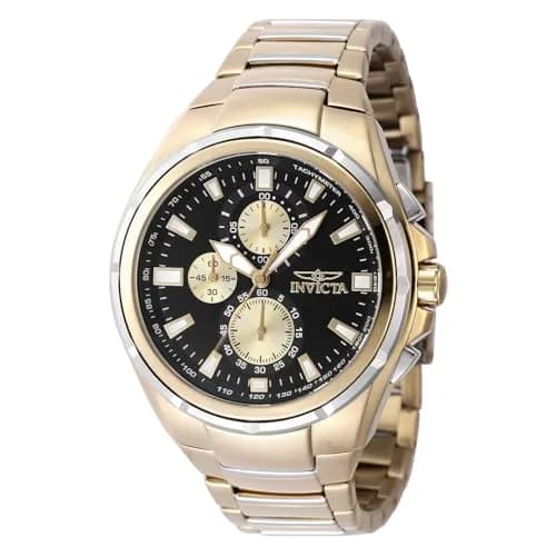 Invicta Aviator Men 50mm Quartz Gold Watch | Modern Style & 5ATM Water Resistance thumbnail 1