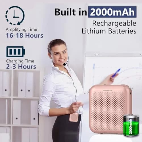 Norwii Portable Voice Amplifier with Wired Microphone Headset, 10W Output, 30 Hours Battery | Classroom Teaching & Outdoor Events thumbnail 4
