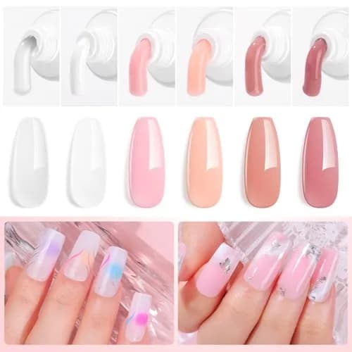 Makartt Poly Nail Gel Kit 6 Neutral Colors 15ml (0.5 Fl Oz) | Hema-Free Builder Gel for Extension Nails thumbnail 2