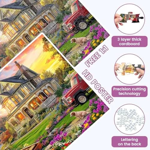 VOLUVOLU 1000 Piece Puzzles Autumn Landscape | Challenging & Durable for Adults thumbnail 4
