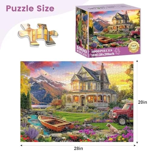VOLUVOLU 1000 Piece Puzzles Autumn Landscape | Challenging & Durable for Adults thumbnail 2