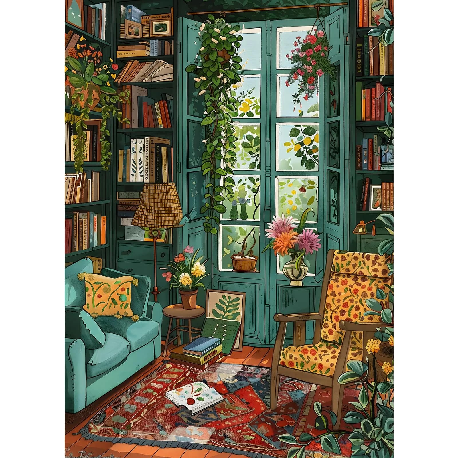 TangComplete Cozy Study Jigsaw Puzzle 1000 Pieces 70x50cm | Educational & Non-Toxic