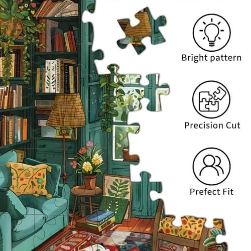 TangComplete Cozy Study Jigsaw Puzzle 1000 Pieces 70x50cm | Educational & Non-Toxic thumbnail 6