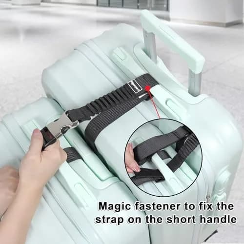 Vigorport Luggage Straps, Metal Buckle Connector Straps for Suitcases (2-Pack, Black) | Connect Multiple Bags Easily thumbnail 4