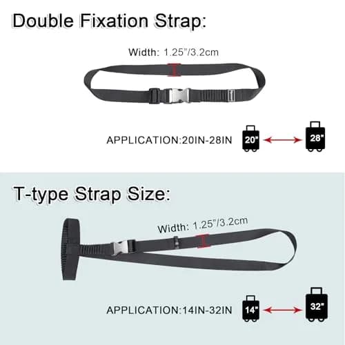 Vigorport Luggage Straps, Metal Buckle Connector Straps for Suitcases (2-Pack, Black) | Connect Multiple Bags Easily thumbnail 5