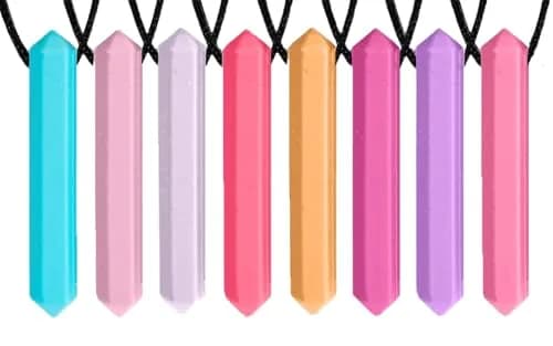 Tilcare Chew Chew Discreet Pencil Chew Necklaces 8-Pack | Calming Sensory Oral Motor Aid thumbnail 1