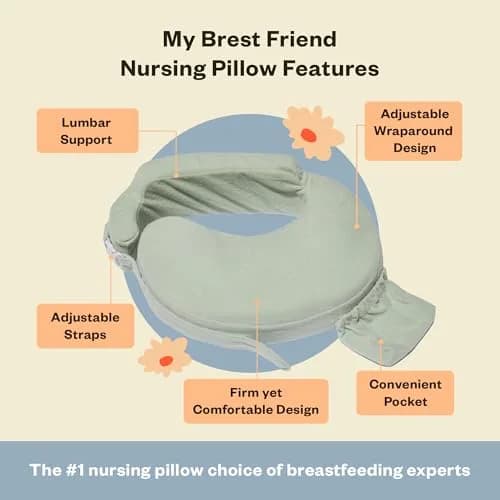 My Brest Friend Nursing Pillow - Deluxe - Spring Green | Ergonomic Support for Breastfeeding (120 chars) thumbnail 6