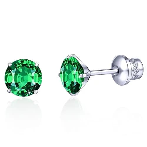 TitanHeart Hypoallergenic Titanium CZ Screw Back Stud Earrings for Women Men | Sensitive Skin Friendly thumbnail 1