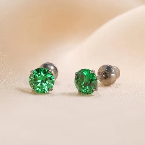 TitanHeart Hypoallergenic Titanium CZ Screw Back Stud Earrings for Women Men | Sensitive Skin Friendly thumbnail 5
