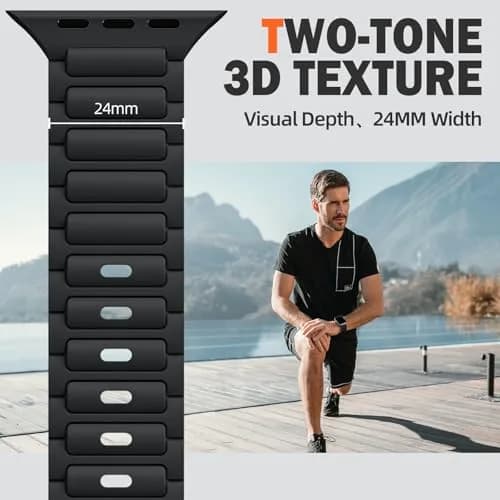 Lenrao Silicone Sport Band Compatible with Apple Watch Series 8/9/10 44mm-49mm | Waterproof & Comfortable thumbnail 3