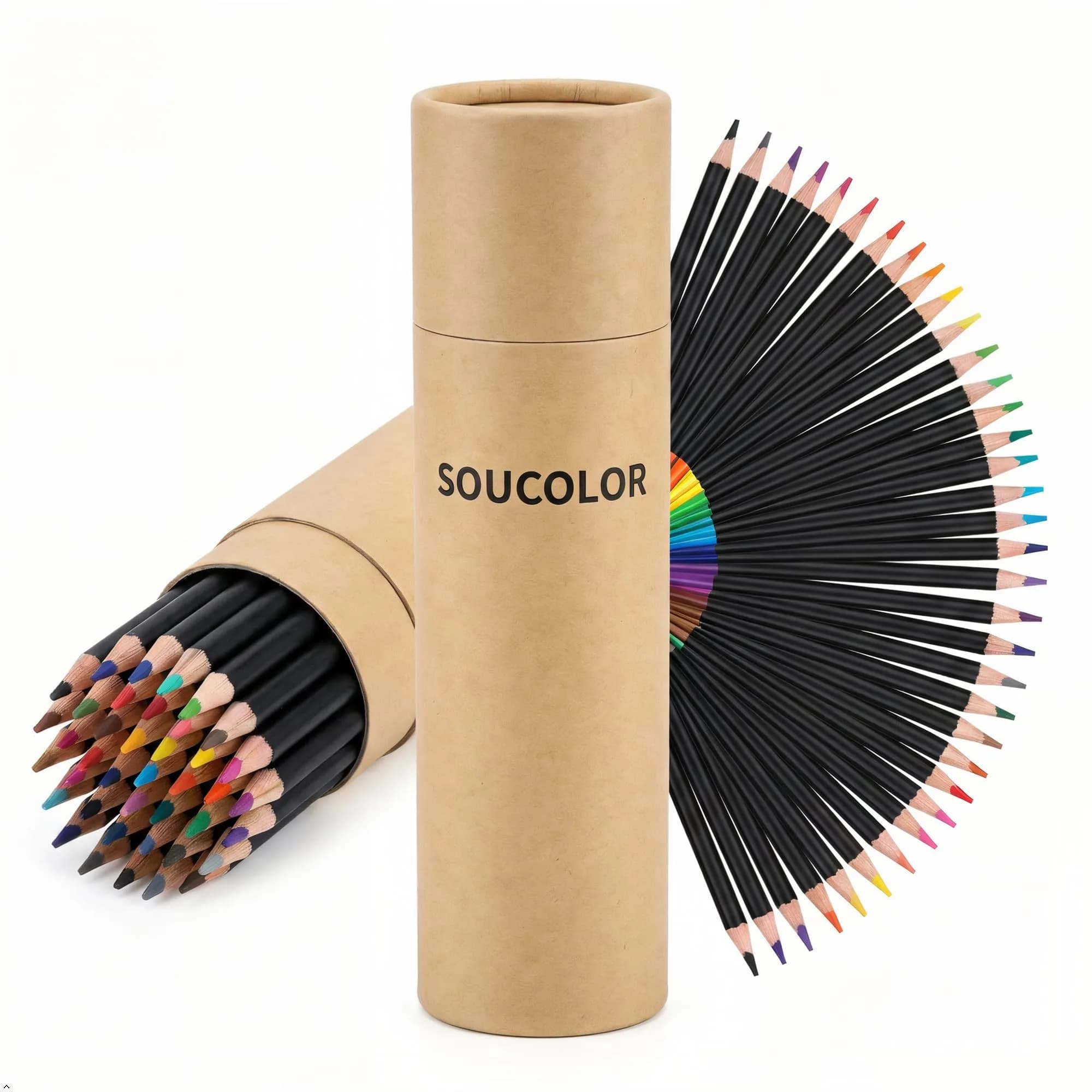 Soucolor 72 Colored Pencils Set with Cylinder Case | ASTM D-4236 Certified