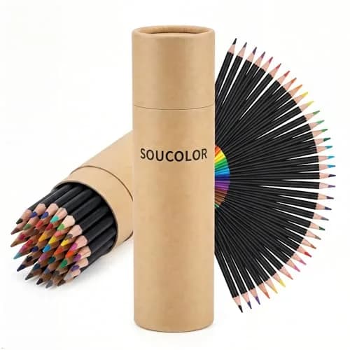 Soucolor 72 Colored Pencils Set with Cylinder Case | ASTM D-4236 Certified thumbnail 1