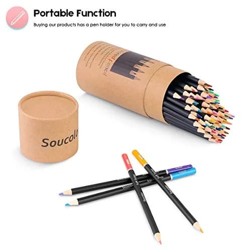 Soucolor 72 Colored Pencils Set with Cylinder Case | ASTM D-4236 Certified thumbnail 6