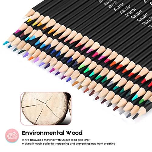 Soucolor 72 Colored Pencils Set with Cylinder Case | ASTM D-4236 Certified thumbnail 3
