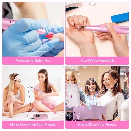 Lavinda Pink Nail Drill 35000 RPM Cordless Rechargeable Efile | Professional Electric Nail File Machine thumbnail 8