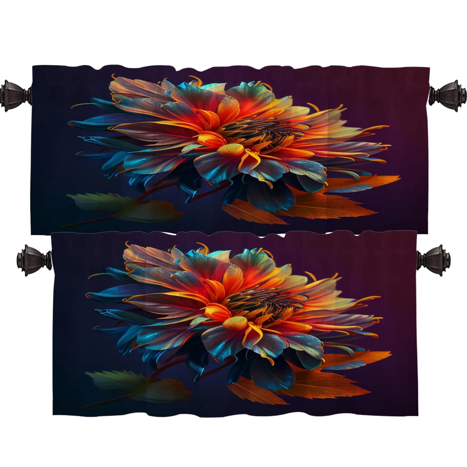Shrahala Black 2 Pack Curtain | Blackout Thermal Insulated Rod Pocket Window Treatment - main product image