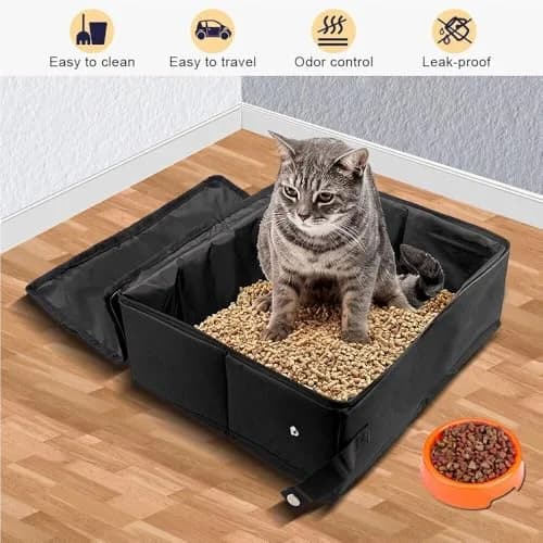 SDYQD Portable Cat Travel Litter Box Foldable Waterproof 16”L x 12.6”W x 6”H | No Leakage & Odour Control thumbnail 7
